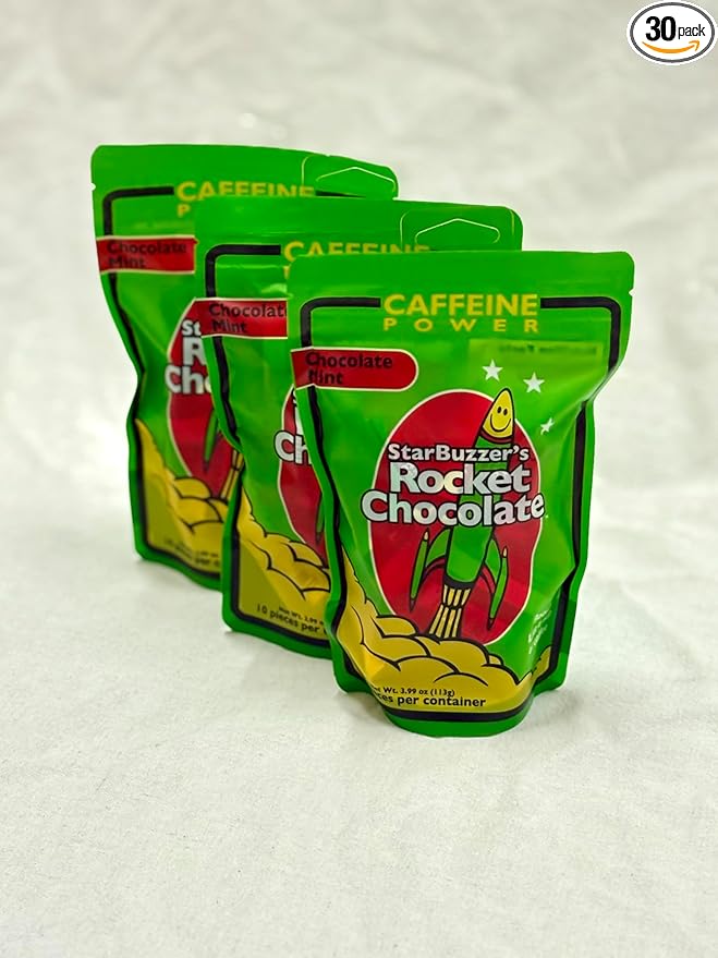 Rocket Chocolate Caffeinated Chocolate Truffles 30 Count (Mint Chocolate)