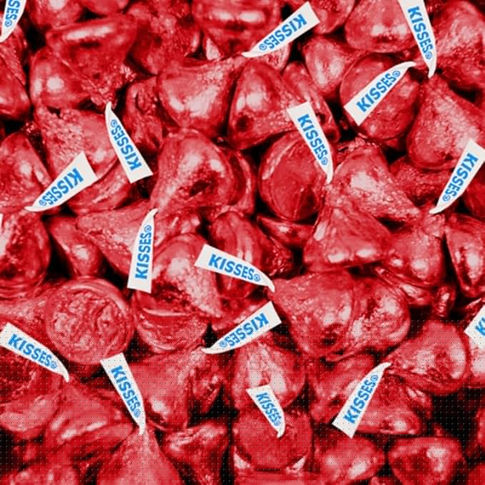 Red Foil Kisses Milk Chocolate Candy Plus Exclusive Free Kiss Stickers by Just Candy - 90 ct