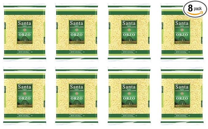 SantaSophia Orzo Pasta byBesler Traditional Durum Wheat 16 oz Pack of 8