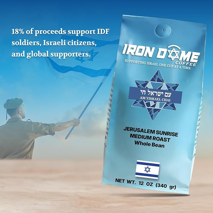 Iron Dome Coffee – Jerusalem Sunrise Medium Roast Ground Coffee – Smooth and Balanced 12oz Bag – Freshly Roasted Ground Coffee – Inspired by the Warmth and Heritage of Jerusalem