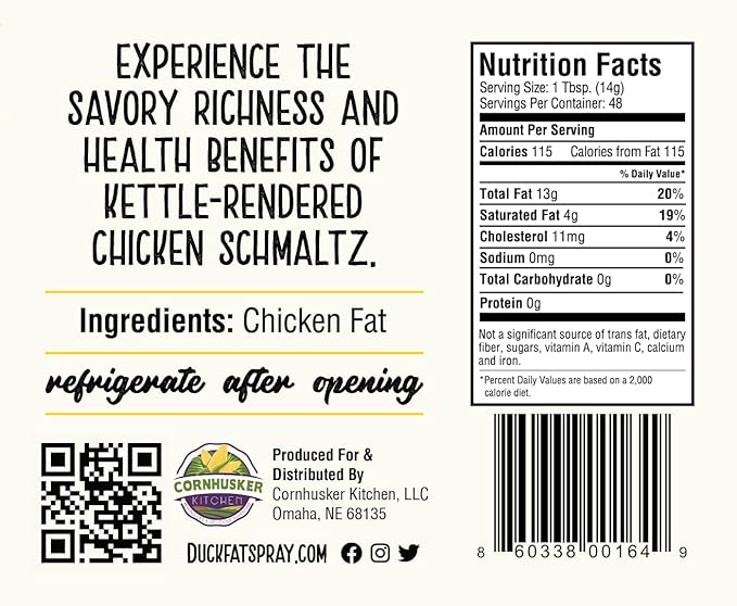 Cornhusker Kitchen Premium Rendered Tub 1.5lbs (Chicken Fat)