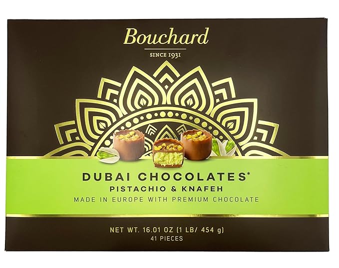 Bouchard Dubai Chocolates Pistachio &amp Knafeh - 16.01 OZ (1 LB/454g)