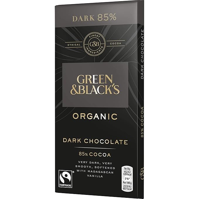 Green &amp Black's Green &amp Blacks Organic Dark Chocolate Bar 85% Cocoa 100G (Pack Of 15)