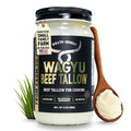 Wagyu Beef Tallow for Cooking (14 oz) — US-Made 100% Pure Wagyu Tallow Rich Umami Flavor — Premium Beef Tallow for Frying Searing Baking(S.P ~400°F) — Keto Paleo Carnivore Friendly– No Additives