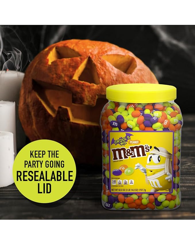 MnMS Chocolate Candy | (62 - OZ Jar Ghouls Mix Halloween Peanut Chocolate)