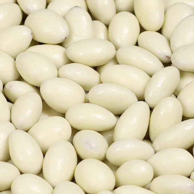 Gourmet White Chocolate Covered Almonds by Its Delish 1 lb (16 Oz) Bag | White Milk Chocolate Coated Almond Nuts Kosher Dairy