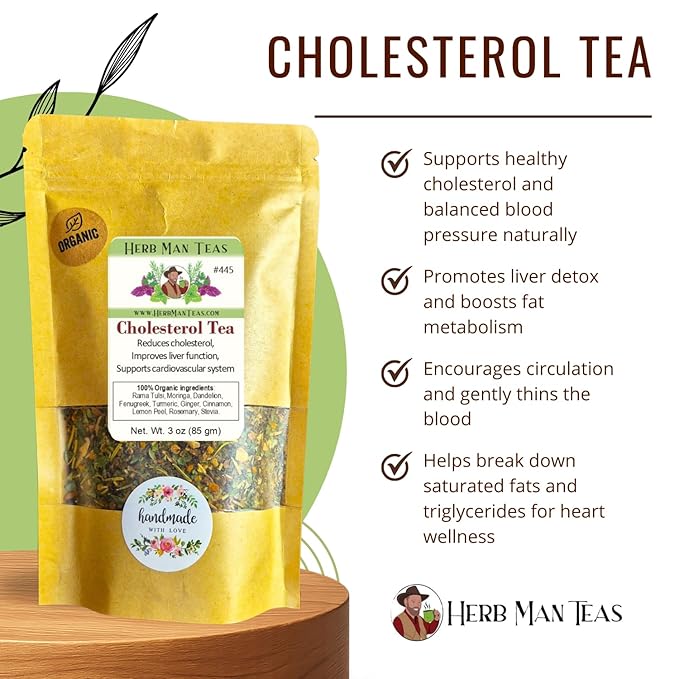 CHOLESTEROL HEALTH TEA - for healthy cholesterol levels. A proven formula by master herbalist Khabir - 100% Organic Non GMO no additives