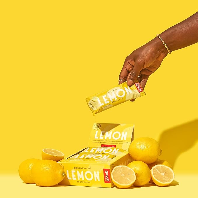 good! Snacks Lemon Vegan Protein Bar Soy &amp Gluten Free Plant Based Low Sugar 15g Clean Protein Natural Healthy Superfood Snack Kosher Friendly For Athletes &amp Active Lifestyles 12 Bars
