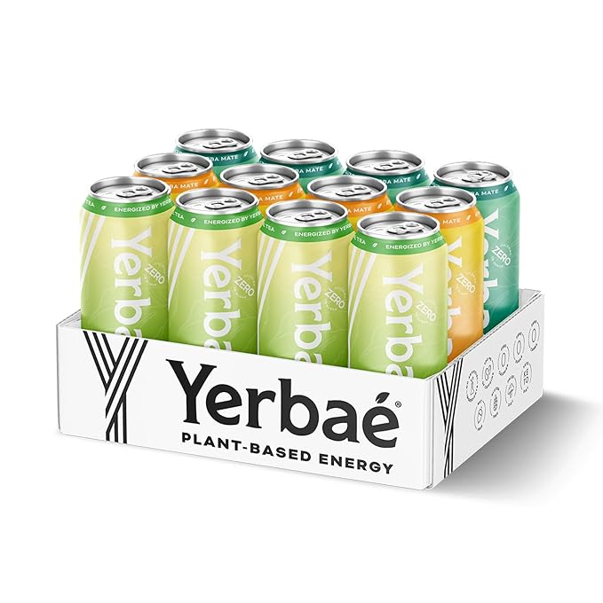 Yerbaé Variety Flex Pack Functional Energy Drink - 0 Sugar 0 Calories 0 Carbs. Yerbae is Energized by Yerba Mate Plant-Based Healthy Alternative to Sugary Energy Beverages 16oz cans (12 Pack)