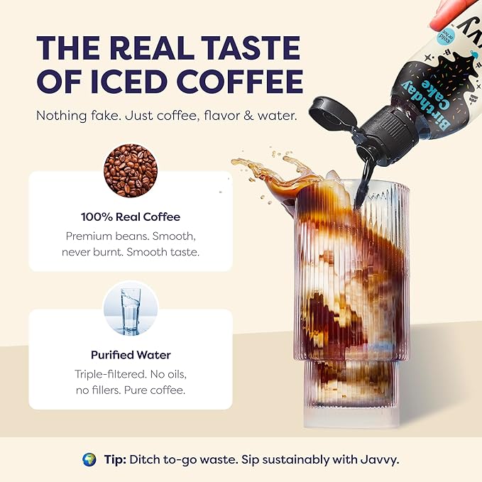 Coffee Concentrate - Limited Release Flavors - Cold Brew Coffee Perfect for Hot or Iced Instant Coffees Hot Drinks Cold Brew Concentrate 35 Servings - Birthday Cake