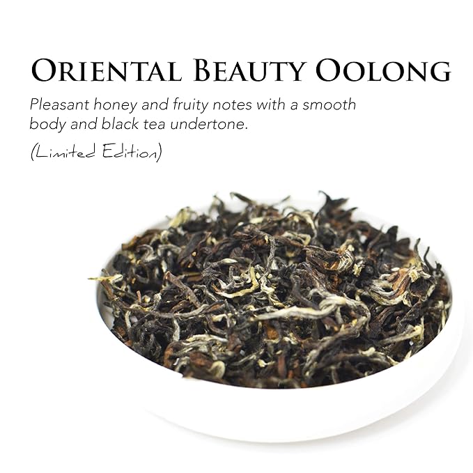 Oriental Beauty Oolong Tea - 2024 Award Winning - No Added Flavors - Natural Loose Leaf Tea from Taiwan - Black Tea Property - Hot/Iced/Milk Tea - By Oolong Tea Collective (2oz)