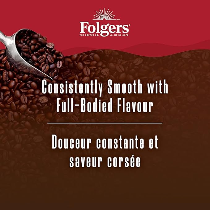 Folgers Classic Roast Medium Dark Roast Ground Coffee 816g Canister
