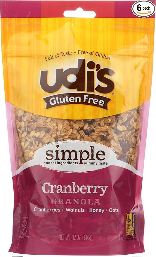 UDIS Granola GF CRNBRY Bag 12 OZ PK- 6