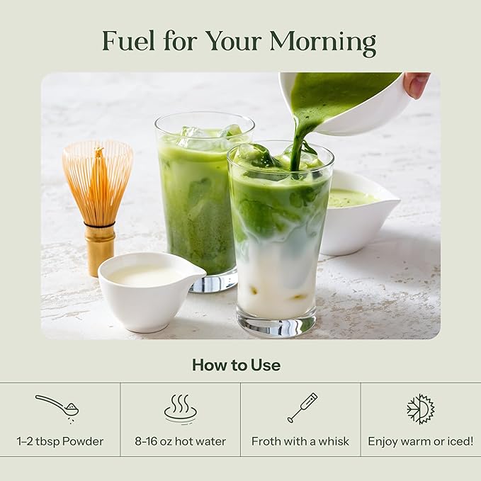 Kroma’s Beauty Matcha Latte Powder 0.60 Oz 17g 7 Servings – Collagen Ceremonial Grade Matcha Green Tea with Protein for Glowing Skin &amp Hair Support w/ Bovine Collagen Ginger &amp Turmeric - Pr
