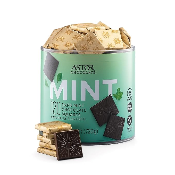 Vegan Chocolate Dark Chocolate Mint 120 Individually Wrapped Dark Chocolates Mini Squares Naturally Flavored Gluten Free Kosher