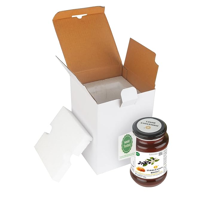 INDIGENOUS HONEY Jamun Honey Raw Organic Natural Pure Unprocessed NMR Tested Unpasteurized Unheated 530g Glass Jar Pack of 1