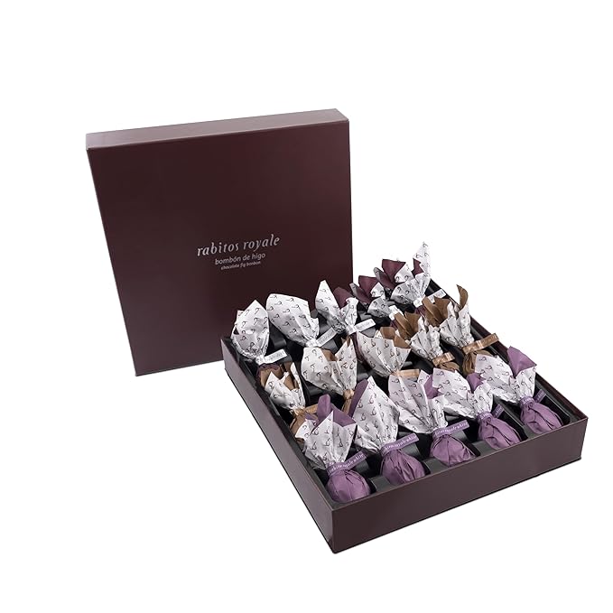 Rabitos Royale – 15 Piece Dark Milk &amp White Chocolate Covered Fig Bonbons Gift Box (9.35oz / 265g)