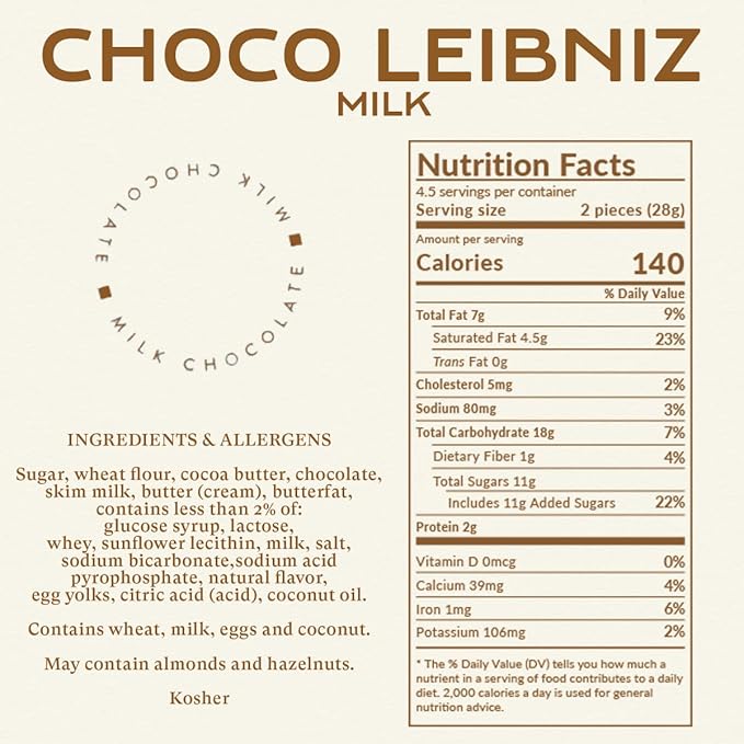 Bahlsen Choco Leibniz Milk Cookies (12 boxes) - Leibniz Butter Biscuits topped with a thick layer of European Chocolate - 4.4 oz boxes