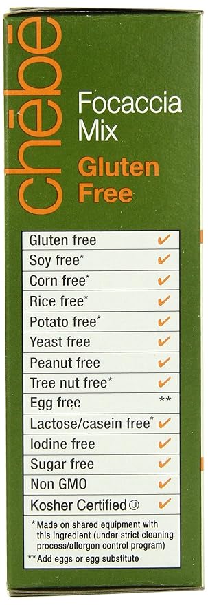 Chebe Bread Focaccia Flat Bread Mix Gluten Free 7.5-Ounce Bags (Pack of 8)