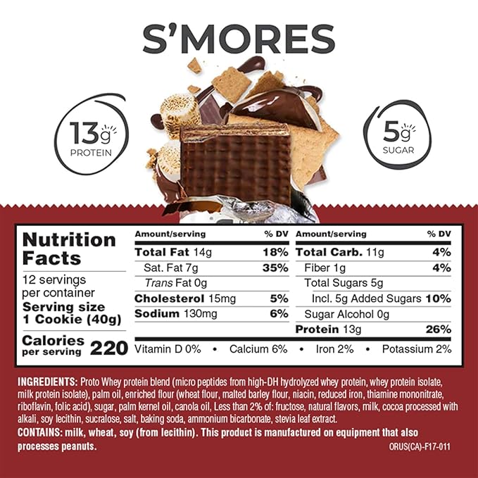 Power Crunch Protein Wafer Bars High Protein Snacks with Delicious Taste S'Mores 1.4 Ounce (12 Count)