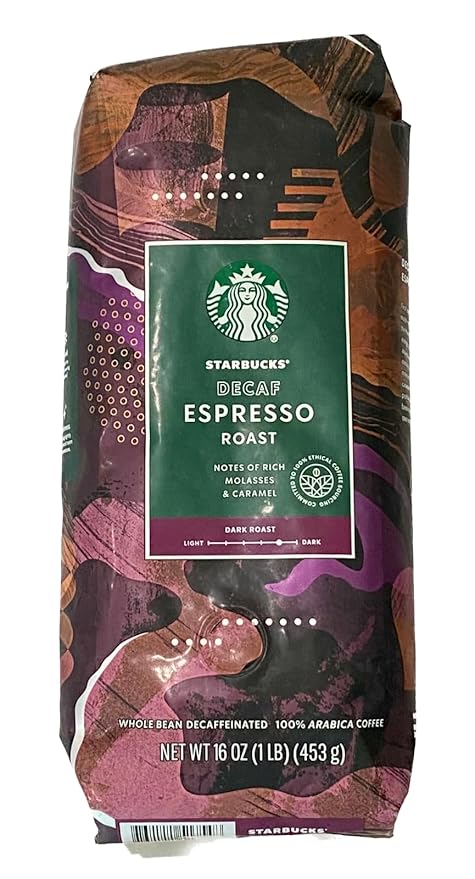 Starbucks Decaf Espresso Whole Bean Coffee 16 oz