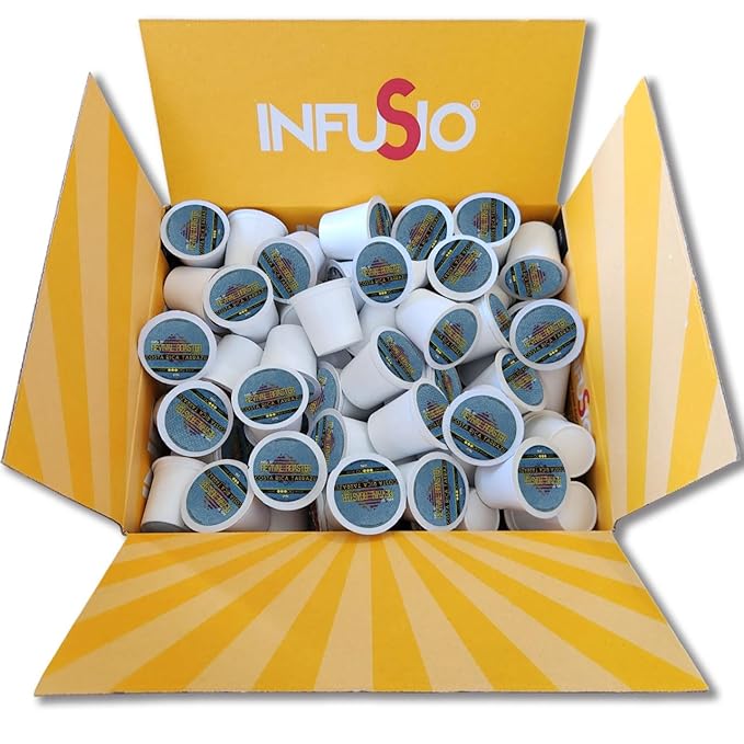 InfuSio Coffee Pods – Revival Roaster Collection - 96 Count Single Serve Coffee Pods for Keurig K Cup® Brewers Compatible with Keurig 2.0 Brewers Costa Rica Tarrazu (Medium Roast Coffee)