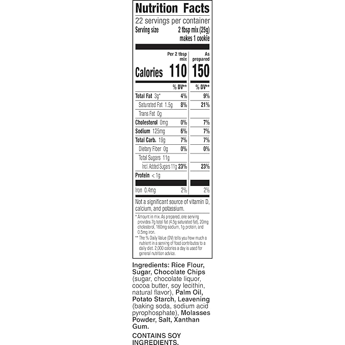 Betty Crocker Gluten Free Chocolate Chip Cookie Mix 19 oz. (Pack of 6)