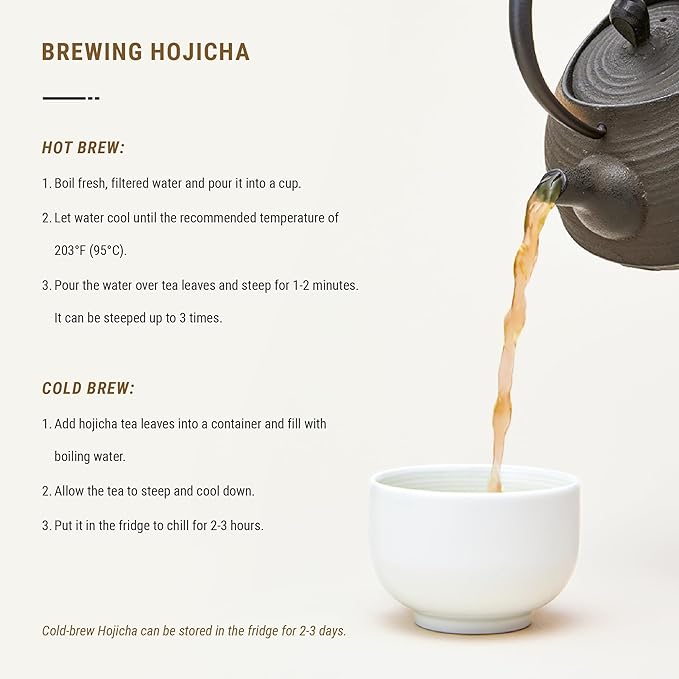 Senbird Premium Hojicha - Japanese Roasted Green Tea - From Shizuoka Japan - Loose Tea In Airtight Tea Tin (1.76oz/50g)