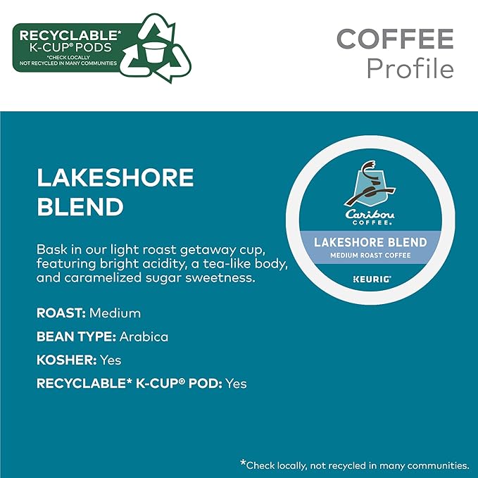 Caribou Coffee Single Serve Keurig K-Cup Pod Variety Pack Light Medium and Dark Roast Coffees 40-Count Box(Pack of 1)