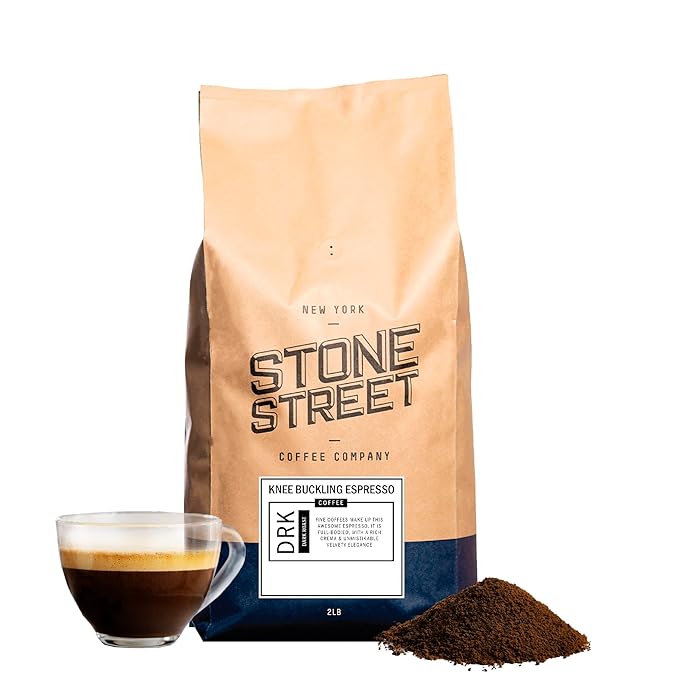 Stone Street Knee Buckling Espresso Coffee Ground High Caffeine Blend Dark Roast 2 LB