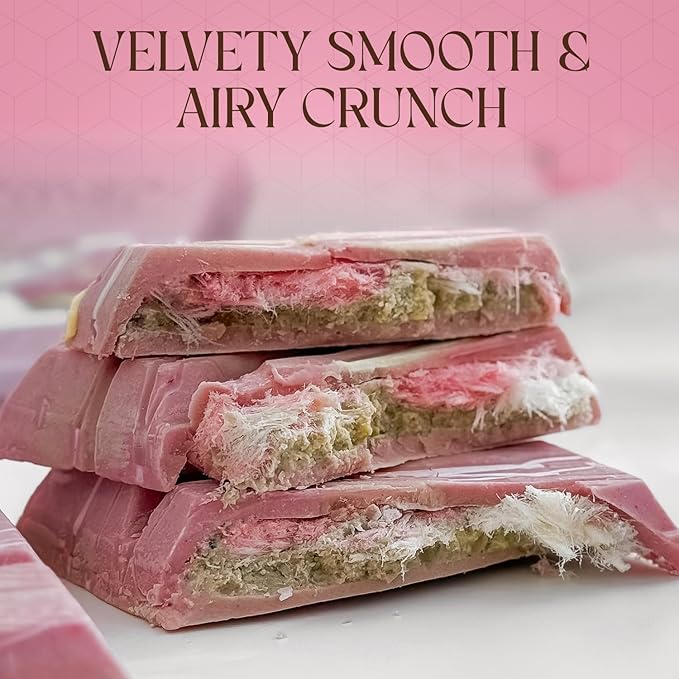 BEEMAX Angel Hair Dubai Chocolate Bar Raspberry White with Pistachio Cream &amp Cotton Candy Unique Middle Eastern Luxury Gourmet Ideal for Gift or Special Occasions 6 oz 2-Pack