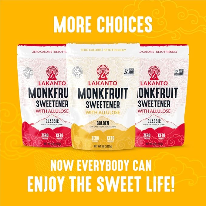 Lakanto Bulk Golden Monk Fruit Sweetener with Allulose - Bulk Raw Cane Sugar Substitute Baking Extract Sugar Replacement (Golden - 20 kg)
