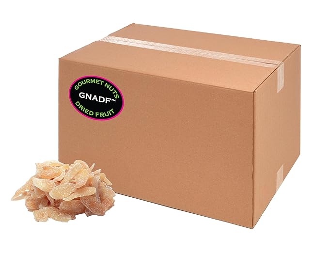 GNADF | Crystallized Ginger Slices | Available in 5 10 25 Lb. Sizes | Gourmet Nuts And Dried Fruit | (25 lbs)