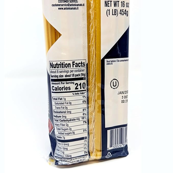 Antonio Amato di Salerno - NO.20 Fettuccine - (Pack of 5 5lb total weight) - pasta di semola di grano duro - durum wheat semolina pasta macaroni product - Authentic Italain Pasta - PRODUCT OF ITALY -