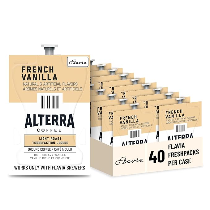 Flavia Alterra French Vanilla Coffee Freshpacks works only with Flavia Brewers Light Roast (Case of 40)