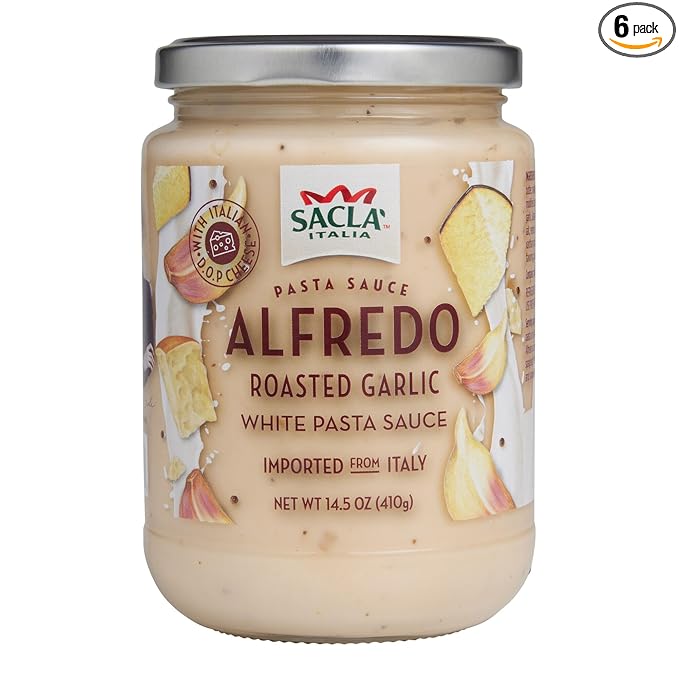 Sacla Alfredo Sauce Roasted Garlic 14.5 oz (Pack of 6)