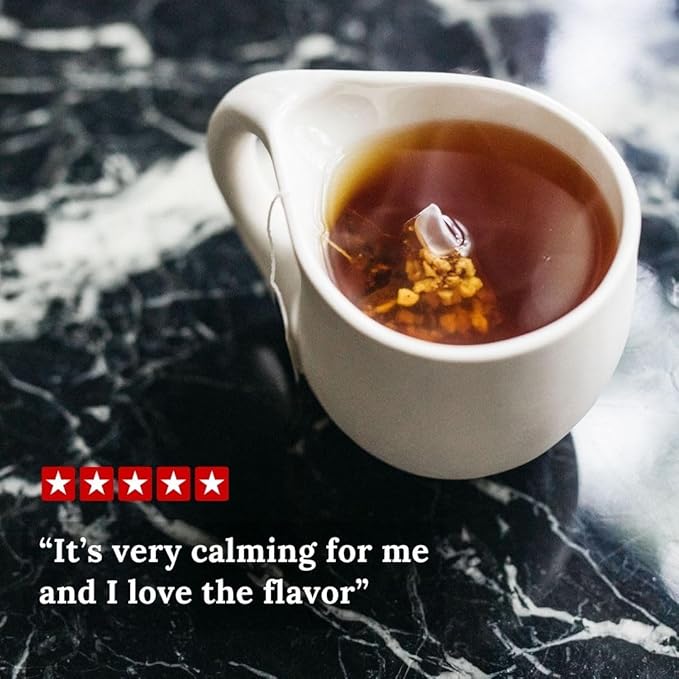 Tahmina Saffron Rooibos Caffeine Free Tea: South African Herbal Blend with Saffron 12 Biodegradable Pyramid Tea Bags Makes 36 Cups of Tea (1 Pack)