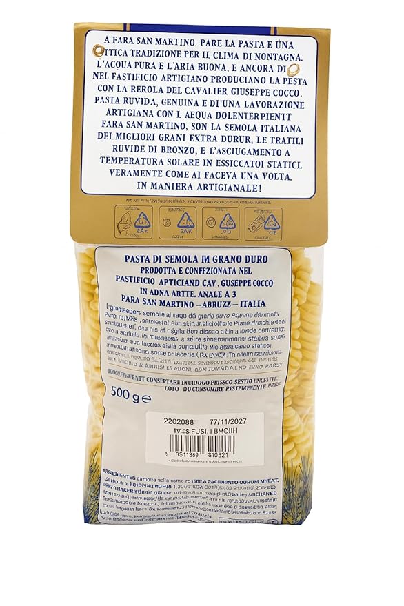Cav. Giuseppe Cocco - Fusilli N. A33 (4)- 17.6 oz. Packages