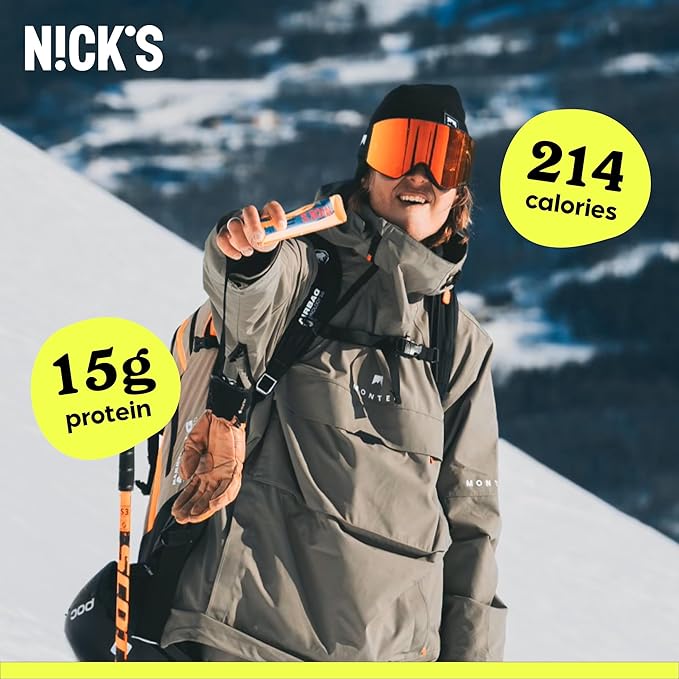 Nick’s Protein Bars Peanut Butter – 12-Count Box | High Protein Low Calories Low Carbs Keto Friendly No Added Sugar (12 bars x 50g)