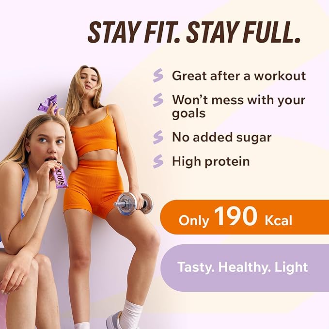 FitnesSHOCK Hazelnut Caramel Protein Bars – Low Sugar Snack Bar (1g Sugar 0g Added Sugar) – 10g Protein – Dessert-Inspired Snack – 12 Count