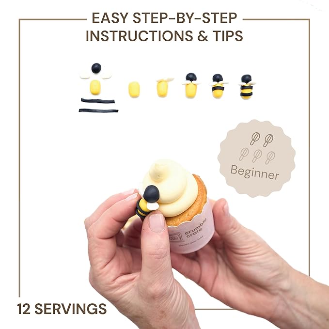 CrumbleCrate Honey Bee &amp Orange Cupcakes DIY Baking Kit for Adults | Gourmet Cupcakes Making Set with Pre-Measured Ingredients | Perfect Baking Gift