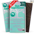 Bon Appesweet Date Sweetened Chocolate Bar - Healthy Dark Chocolate | Sea Salted Almond Chocolate | 2.2 Ounce (Pack of 3) | Organic Zero Added Sugar 70% Cacao Plant Based Dairy Free and Guilt Fre