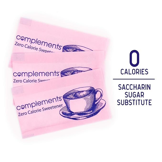 Complements Zero Calorie Saccharin Pink Sweetener Packets 2000 Count