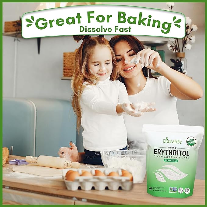 Durelife USDA organic erythritol sweetener non gmo verified Keto certified No After Taste Kosher Zero Calorie Plant-Based Sugar Alternative 10 LB