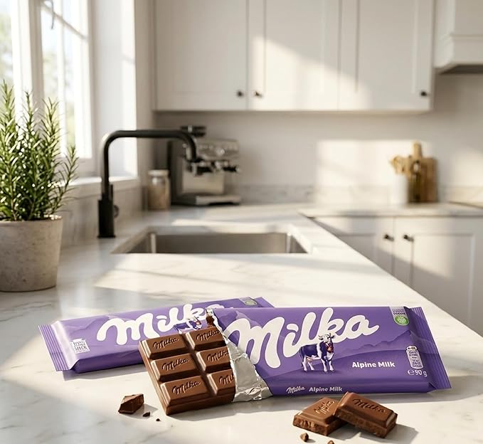Milka Alpine Milk Chocolate - 90g (Pack of 10)