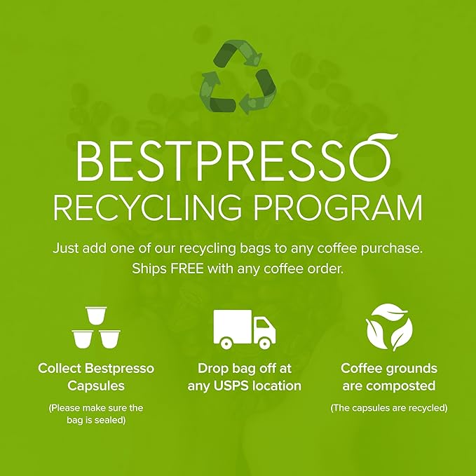 Organic USDA Bestpresso Coffee Aluminum Espresso Pods For Nespresso Original Machine 120 Pack (Naturally Strong)