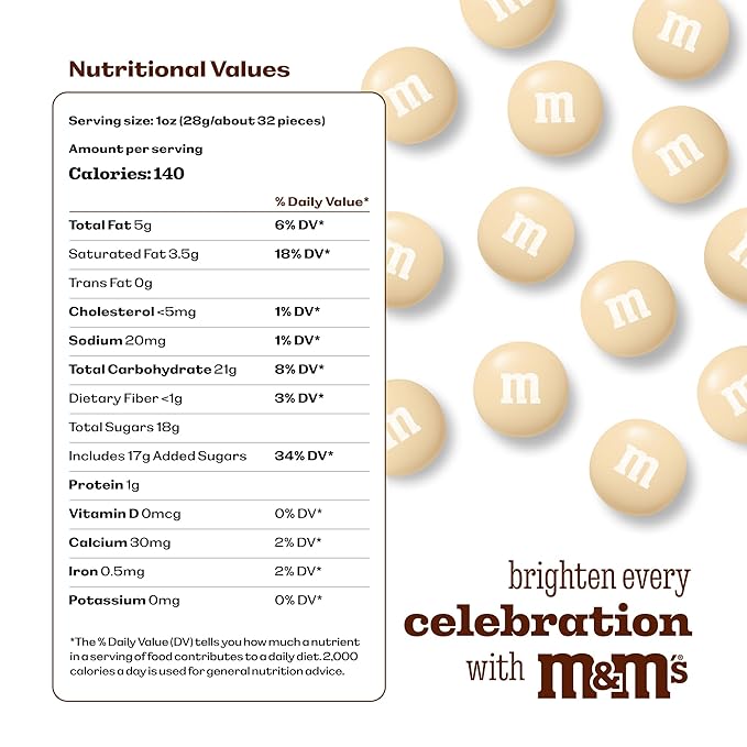 M&ampM’S WORLD Cream Milk Chocolate Candy - 2lbs of Chocolate Candy Bulk in a Resealable Pack For Weddings Graduations Birthday Party Favors Desserts &amp More