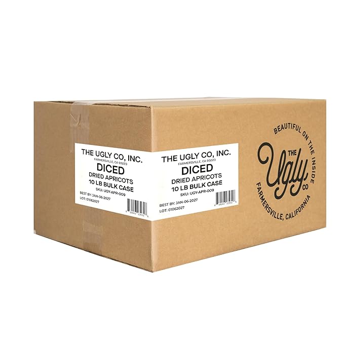 Hello! I’m Ugly Diced and Dried Apricots No Sugar Added Unsulfured Dried Apricots Upcycled California Produce Soft Fruit Snacks for Snacking and Baking 10 lbs