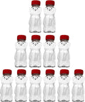 12 Ounce Clear Plastic Squeezable Honey Bears with Sealable Flip Top Lids - BPA Free Hand Wash Only (Red 12 Pack)