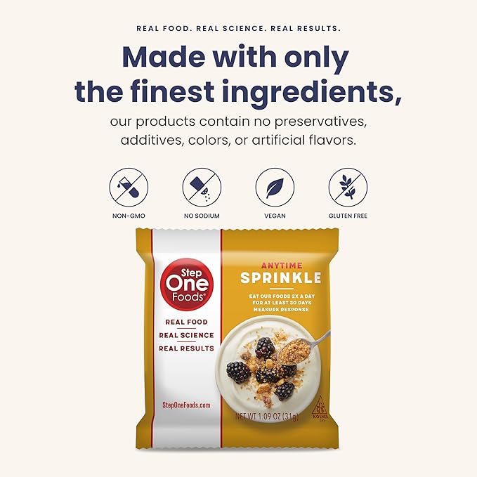 Step One Foods Anytime Sprinkle Heart Healthy Snack Plant Sterols Omega 3's and Dietary Fiber Gluten Free Vegan Granola (12 Pack)